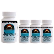 SOURCE NATURALS L-色胺酸維他命B6補充錠 1000mg, 30顆, 4罐