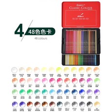 喬爾喬內色鉛筆 12色 24色 36色 72色 120色 鐵盒裝 彩色鉛筆 三角色鉛筆, 48色，油性，紅盒, 1個