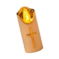홀리데이 파티를 위한 플라스틱 LED 크루시픽스 캔들 램프 조명 안전한 불꽃 없는 디자인, 베이지