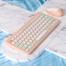新款藍牙鍵盤靜音無線鍵盤鼠標套裝高顏值手感舒適多設備兼容鍵盤, 人體工學, 1個, 626套裝(奶茶色)