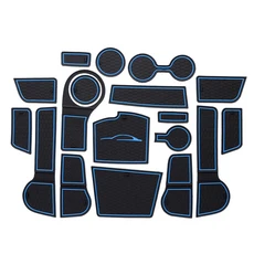 쿠쿠스토어 ZUNDUO-미끄럼 방지 게이트 슬롯 컵 매트 기아 리오 X-라인 4 2017 - 고무 미끄럼 패드 코스터, 01 RIO4 F BLUE