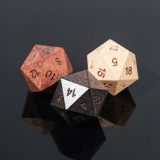 多面骰子 多面色子 d6面木質櫸木跑團骰子COC二十面篩子桌面游戲DND數字色子20多面體 金屬骰子, 1個, 非洲酸枝20面(送布質收納小袋子）