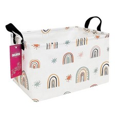 INGHUA 장난감 책 옷 선물 반려동물을 위한 직사각형 보관 바구니 패브릭 정리함 통 - 가정 사무실 아기방 기숙사 선반에 적합(Rec Forest Dinosa, Rec-Star Rainbow