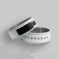 FITTERGEAR 牛皮快扣健力式健身腰帶 (快扣 專業 大重量 訓練 硬拉 舉重 深蹲 牛皮護腰 高質感 非SBD), 白色,S號 63CM-82.5CM, 1個