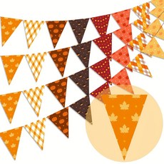 추수 감사절 장식 가을 배너 호박 페넌트 깃발 화환, 1개, 1. orange