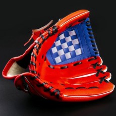 【叮噹】棒球手套 棒球比賽訓練投手手套 一壘手手套 棒球練習 軟式棒球, 10.5寸紅色+棒球, 1個