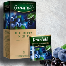 그린필드 천연 블랙베리&블루베리 나이츠 홍차 개별포장 유럽 러시아 먹거리 과일티, 1.5g, 1개, 25개입
