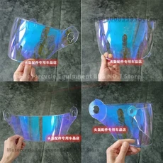 TORC 헬멧 렌즈 T135/T1/V135 베이스 투명 안개 방지 실버 도금 블랙 선 바이저, 09 Aurora Blue lens
