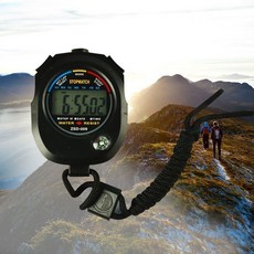 【新款熱銷】秒錶計時器009兩道多功能戶外健身電子秒錶計時器比賽訓練秒錶, 1個, 黑色