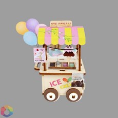 보급창고5호점 DIY 조립 오르골 아이스크림마차 우드오르골, 단품