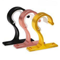 컬러 튼튼한 알루미늄합금 커튼봉걸이 커튼 봉고리 커텐 브라켓 부자재 커튼링 설치, 화이트, 1개