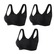 AROEREV 심리스 노와이어 스포츠 브라 여자 빅 사이즈 3P
