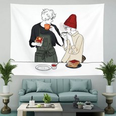 앨오앤지 연인 감성 패브릭 포스터, 모닝커피