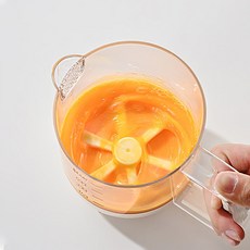 스피세프 가정용 수동 거품기 다기능 계란 휘핑기 쌀 계량컵 세척볼, 1개, 크림화이트