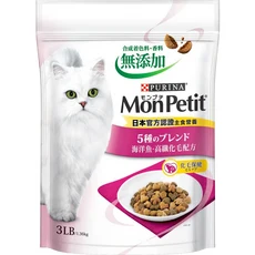 PURINA Mon Petit 5種口味海洋魚高纖配方貓糧 1.36kg, 450g, 1個, 海洋魚高纖化毛