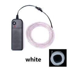 와이어 라이트 스트립 네온 빛나는 문자열 로프 튜브 할로윈 블랙 빛깔의 파티 장식, Battery White, 1M, 1개