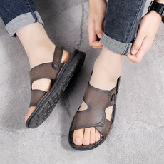 Indian 印度男夏季牛皮雙綁帶涼鞋 2279