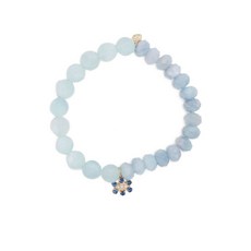 시드니에반 14K 옐로 골드 아쿠아마린 비즈 브레이슬릿