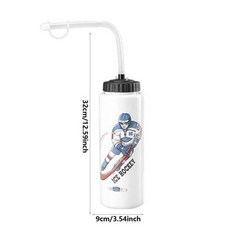 아이스하키장비 하키물통 스포츠물병 프리 롱 빨대 스포츠 병 하키 라크로스 축구 용품, 2) White 2, 1개