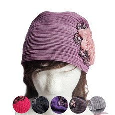 두건 주름 꽃 모자 사계절 여름스판 주방 항암