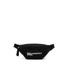 칼라거펠트진 로고 아플리케 벨트 백