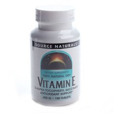 SOURCE NATURALS 維生素E D-α 生育酚400IU錠, 1個, 100 件