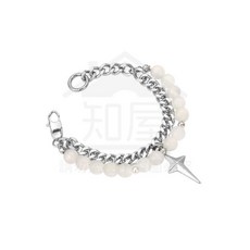 全店折扣 簡約個性貓眼石十字雙層手鍊男潮輕奢小衆設計高級感情侶鈦鋼手飾