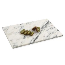 Adolif 화이트 대리석 도마 30.5 x 50.8cm(12 x 20인치) 대형 대리석 페이스트리 보드 미끄럼 방지 발이 있는 스톤 슬래브 - 결혼 선물 집들이 선물, 20"L x 12"W, 화이트 잉크