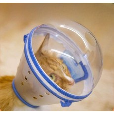 고양이 우주선 헬멧 넥카라 투명 캡슐 애견 헤드커버 S 1.0kg 이하 새끼 고양이 고양이 강아지, 손톱깎이
