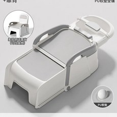 머리감는 의자 샴푸대 샴푸 그레이 접이식 간이 환자용 누워서, 1개, U. 초안정 초편안 전체 PU 소프트 쿠션 별빛 회색