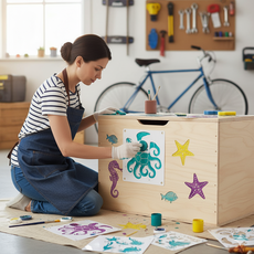 데이리즘 다용도 스텐실 도안 해양생물 16종