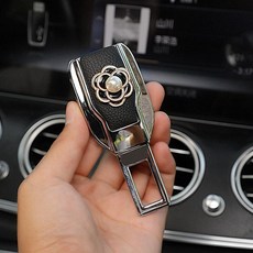 차량 테디베어 곰돌이 안전벨트 자동차 연장클립, 블랙 펄 카멜리아 (단품), 1개