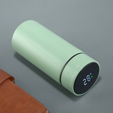 迷你便攜智慧顯溫保溫杯 316不鏽鋼隨行水壺, 淺綠色, 1套, 320ml