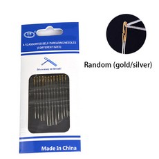 48/12PCS 바느질 바늘 셀프 스레딩 바늘 스테인레스 스틸 DIY 빠른 스레딩 바늘 재단사 의류 스티치 도구, ㅏ, 12PCS