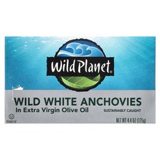 Wild Planet 자연산 화이트 앤초비 엑스트라 버진 올리브 오일 절임 125g(4.4oz) 141633