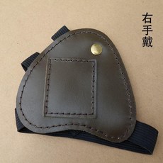彈弓弓箭護手牛皮加厚護具, 1個, 豆綠色牛皮右手戴