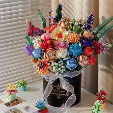 블록 조립 꽃다발 장미 장난감 선물 꽃블록