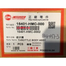 三陽正廠 HMC RV250 節流閥總成, 1個