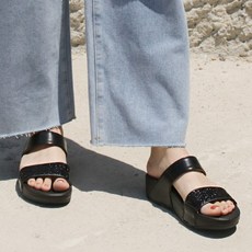 Shubel女款厚底氣墊增高夏季綁帶拖鞋 Pingle