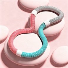 뱃살 순삭 스프링 훌라후프 성인용 다이어트 홈트 운동기구, 1개, 분홍초록회색, 1.5kg