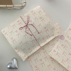 빅 리본 포장 종이봉투 구디백 10장 리본끈 포함, 1개, 레드리본 1개, 레드리본