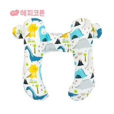 해피코튼 인견 안전목쿠션 (M), 공룡친구들, 1개