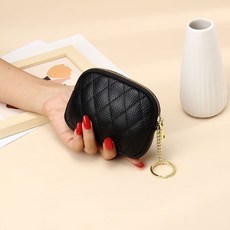 真皮菱格零錢包：2024新款時尚小巧鑰匙硬幣包，便攜迷你錢包，多色可選