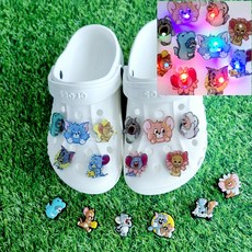 뿌뿌마켓 귀여운 톰과제리 아크릴 LED 파츠 10종세트 신발악세사리