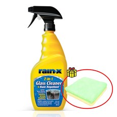 레인엑스 글라스 클리너 2in1 자동차 유리 세정 발수 코팅제 680ml+타월, 1개, 680ml