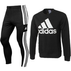 아디다스 맨투맨 긴팔티 트레이닝 세트 블랙 남여공용 + ALS 마스크