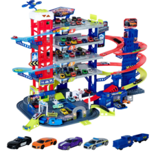 마조렛 슈퍼체이스센터 + 5종 미니카 플레이세트, 혼합색상, 1개