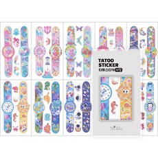 니즈엘 KC인증 어린이 타투스티커 캐릭터 문신 판박이 10장세트, 1개, 47. [C]타투(KA혼합시계-10장)