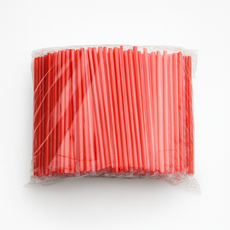 제이디팩 일자 빨대 7*210mm 주황 개별포장 500개, 1세트, 500개입