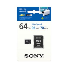 소니 마이크로 SD 메모리카드 Class10 U3 SR-64UX2A, 64GB, 1개